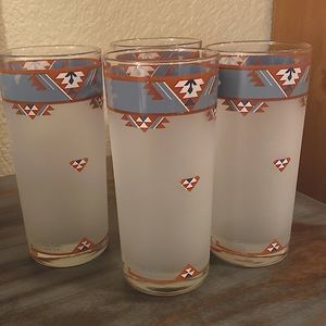 Noritake Vintage Drinking Glasses Adobe Blue set of 4